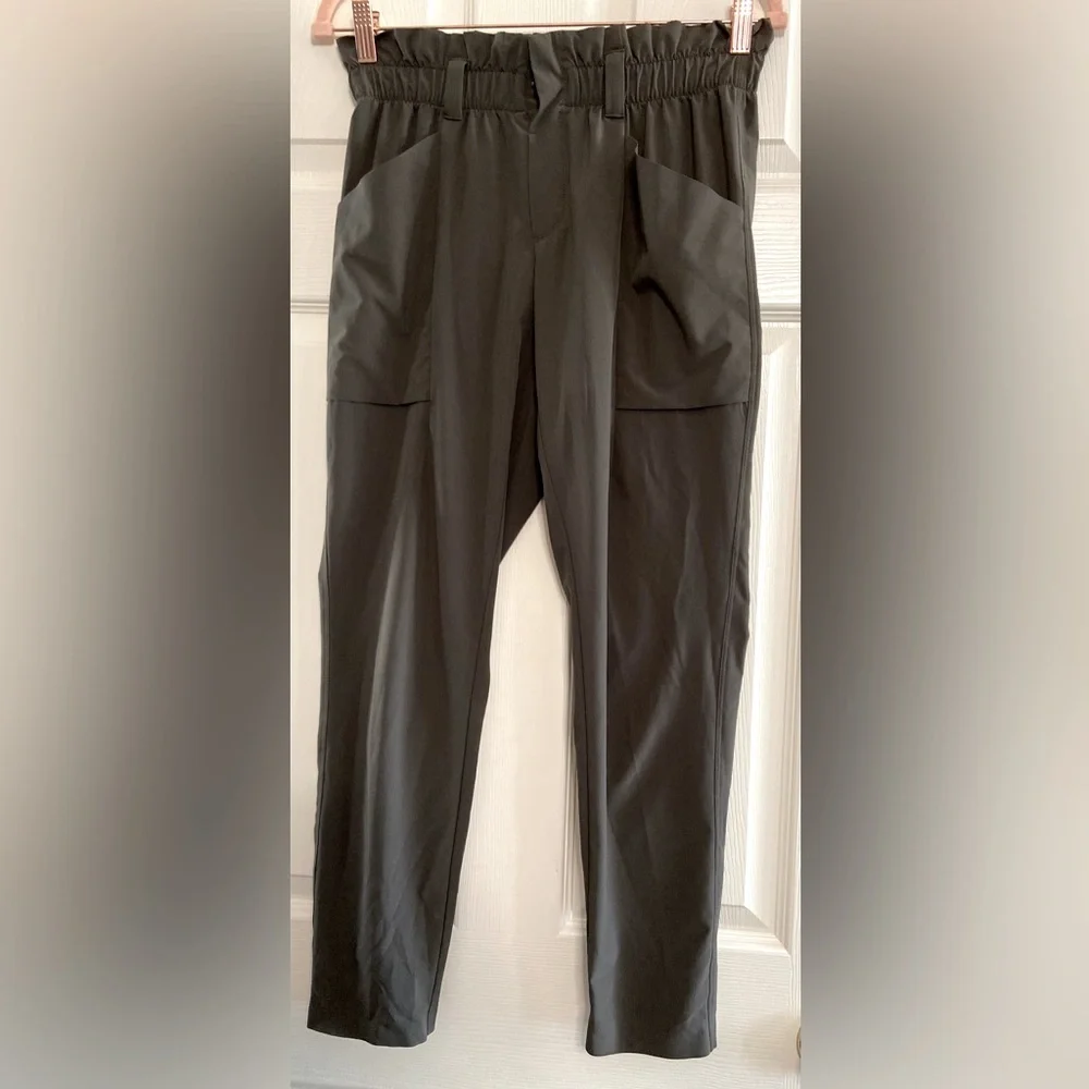 Athleta Women's Size 2 Midtown Ankle Pant Elastic Waist Dark Olive